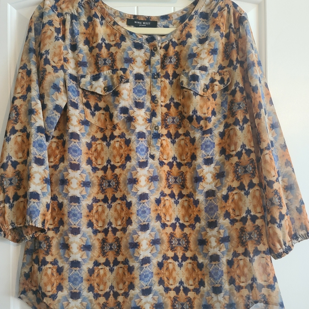 Nine West Business Casual Floral Top size small